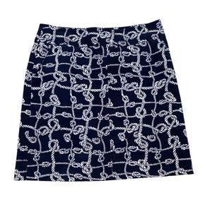 Talbots Nautical Knots Navy & White Mini Skirt 6